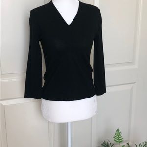 Marcella black top. 3/4 sleeves. Size S. Italy.